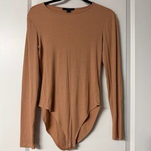 Women's Tan Long Sleeve Body Suit
